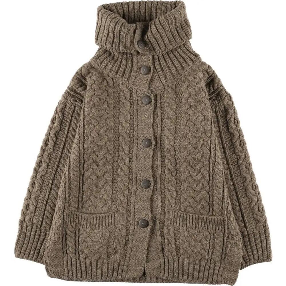 Carraig Donn Cable Knit Cardigan Jacket in Brown Size L✨